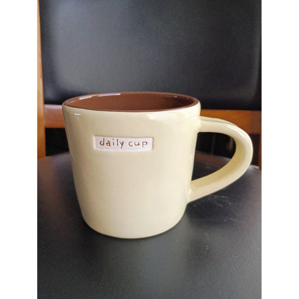 Starbucks “Daily Cup” Mug — 2009 — Two‑Tone Minimalist Cream Ceramic